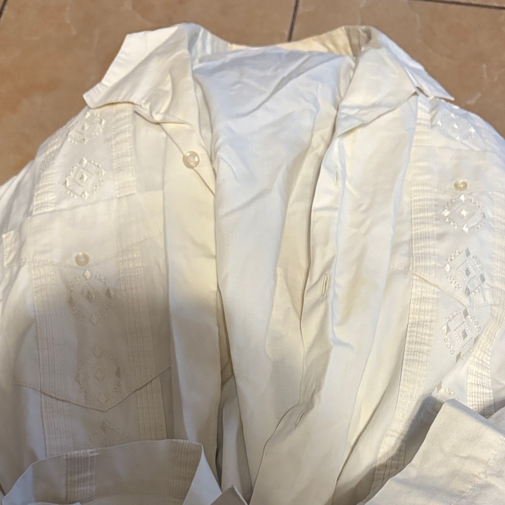 Men's Cream Button Down Shirt